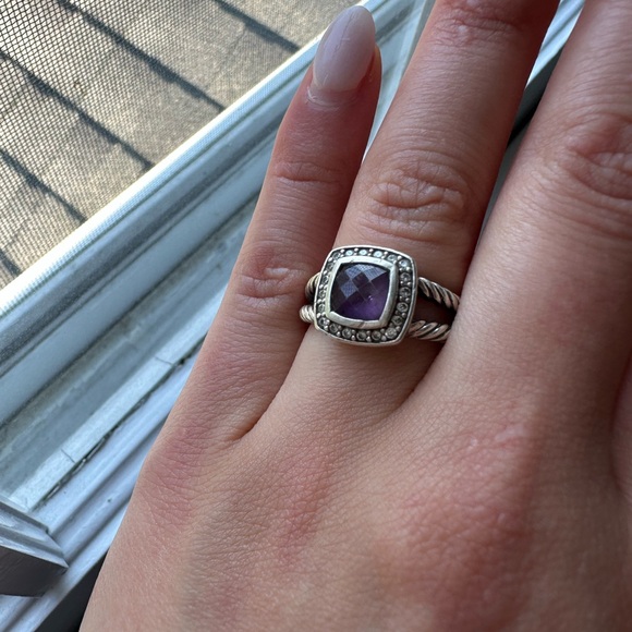 David Yurman Petite Albion Ring
Sterling Silver with Amethyst and Diamonds, 7mm - Picture 2 of 6